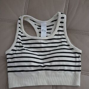 Striped Black and White Crop Top